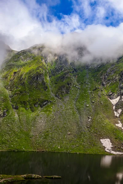 Detail Eines Bergsees Und Wolken Großer Höhe Fagaras Gebirge Rumänien — Stockfoto
