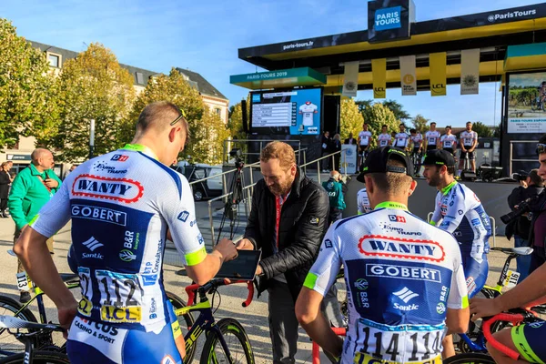 Chartres Francie Října 2019 Belgický Cyklista Aime Gendt Wanty Gobert — Stock fotografie