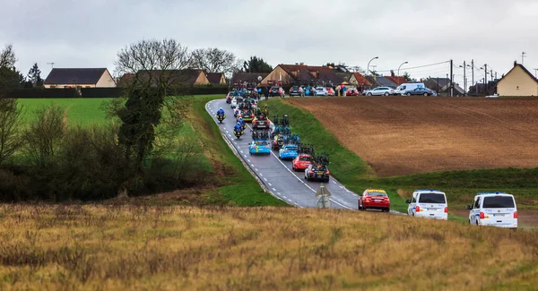 Angerville Francia Marzo 2017 Rear View Row Technical Vehicles Driving — Foto Stock