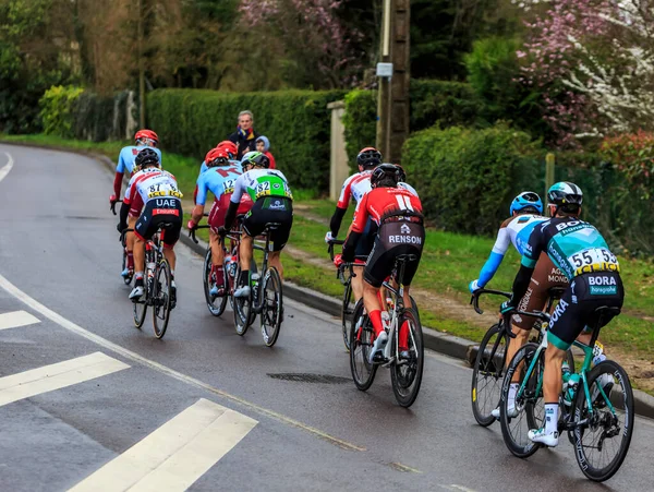 Beulle France March 2019 Rear View Peloton Riding Cote Beulle — Stock Photo, Image