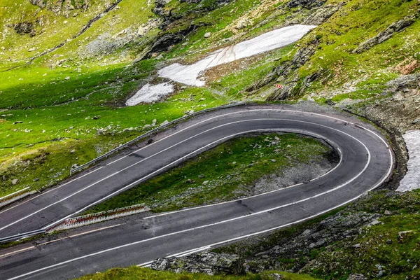 Spinka Włosów Zakręt Drodze Dużej Wysokości Lokalizacja Transfagarasan Road Rumunia — Zdjęcie stockowe