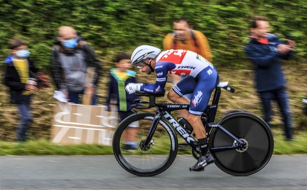 Louverne Frankreich Juni 2021 Schwenkbild Des Französischen Radrennfahrers Julien Bernard — Stockfoto