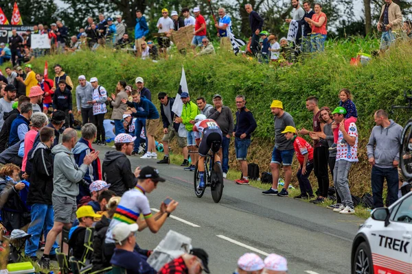 Louverne Francia Junio 2021 Ciclista Letón Toms Skujins Trek Segafredo —  Fotos de Stock