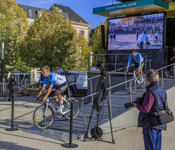 Chartres Frankreich Oktober 2019 Der Litauische Radrennfahrer Evaldas Siskevicius Vom — Stockfoto