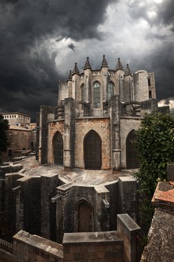 View of Catedral de Gerona. Spain. clipart