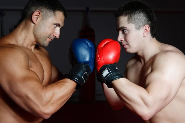 Два боксера на тренировке — стоковое фото