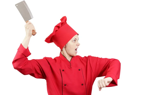 Vrouwelijke chef-kok Stockfoto