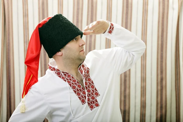 Ukrainian Cossack in national dress — Stock Photo, Image