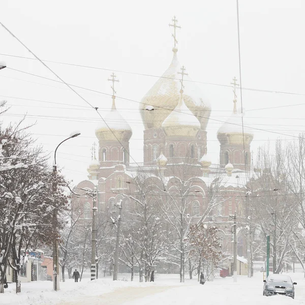 Karlı Kışta Ukrayna Ortodoks Kilisesi — Stok fotoğraf