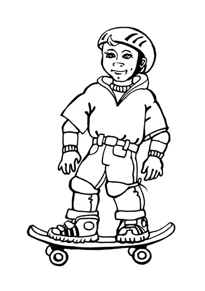 滑板男孩 — 图库矢量图片