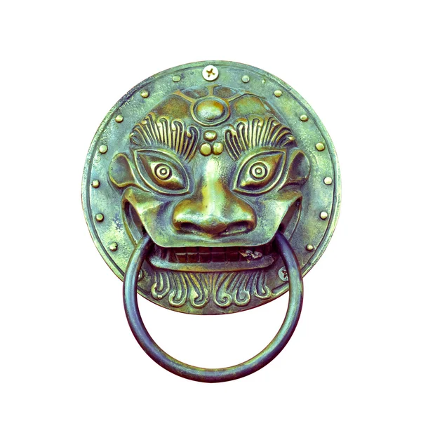 Traditional Chinese Door knocker on white — Stock Photo, Image
