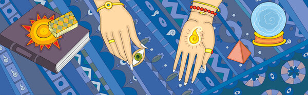 Clairvoyance Tell Fortunes Hand Banner