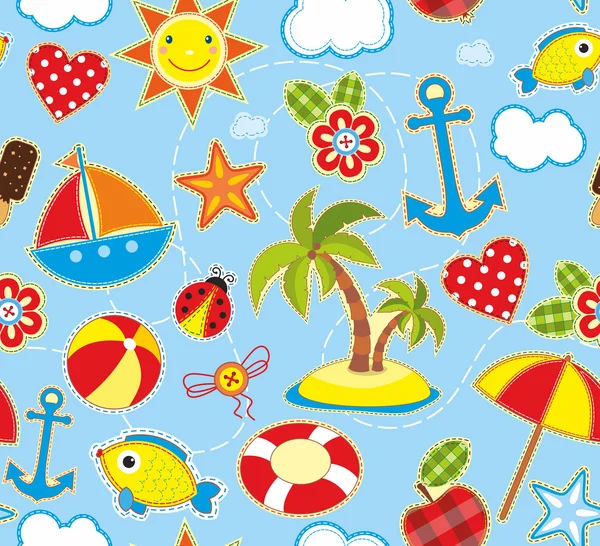 Summer Seamless Background — Stock Vector