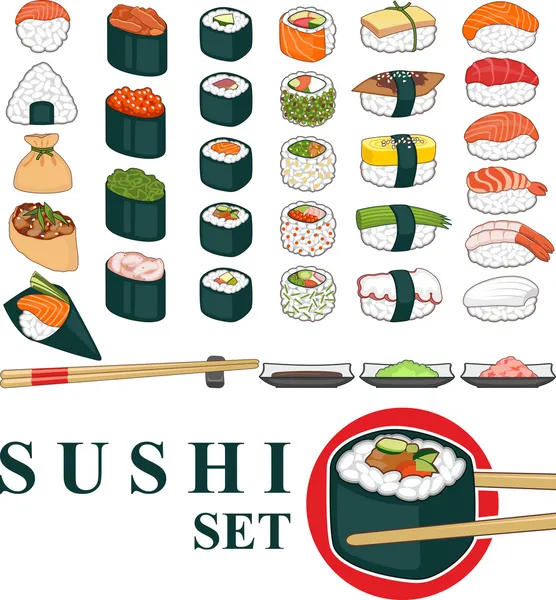 Großes Sushi-Set — Stockvektor