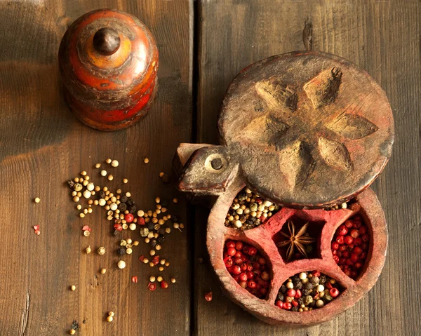 Vintage box with spices Stock Image