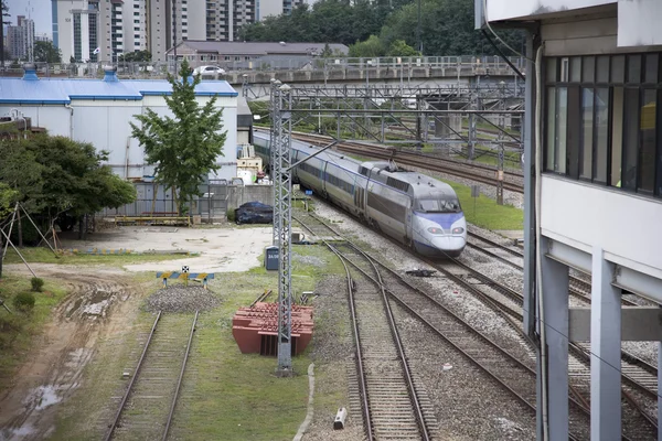 Train on the rails — Stock Photo, Image