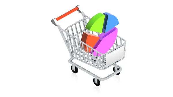 Shopping cart with item — Stock Photo, Image