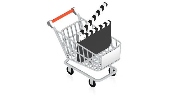 Carrello con prodotto — Foto Stock