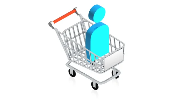 Shopping cart with item — Stock Photo, Image