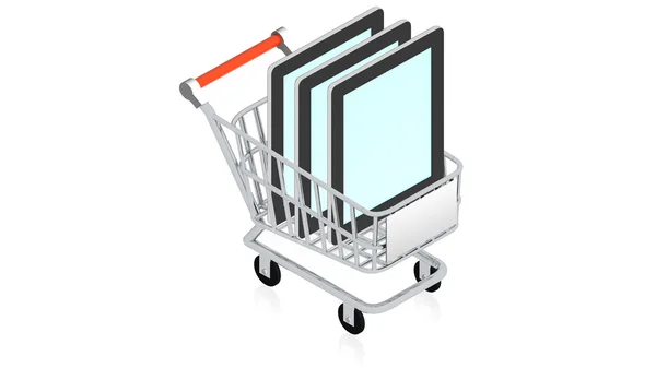 Shopping cart with item — Stock Photo, Image