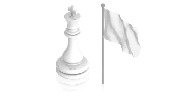 Rei com bandeira branca — Fotografia de Stock