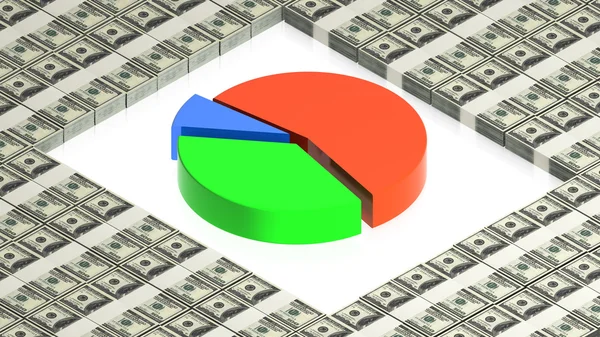 Chart on paper dollars — Stock Photo, Image