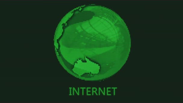 Monitor LTE verde Terra — Video Stock