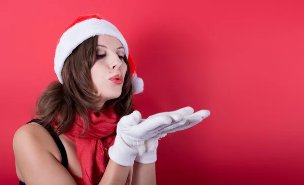 Hermosa chica sexy con ropa de Santa Claus — Foto de Stock