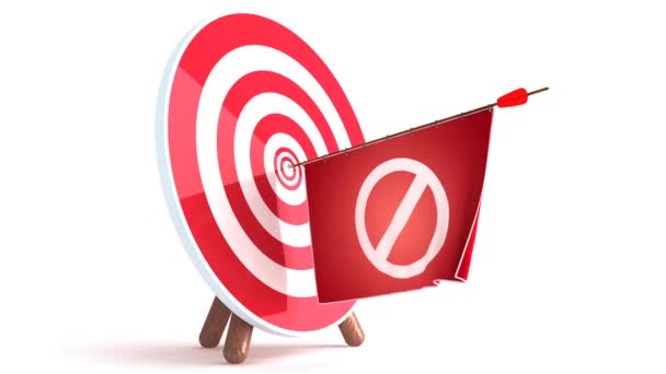 Target with develops denied sign loop video — Stock Video