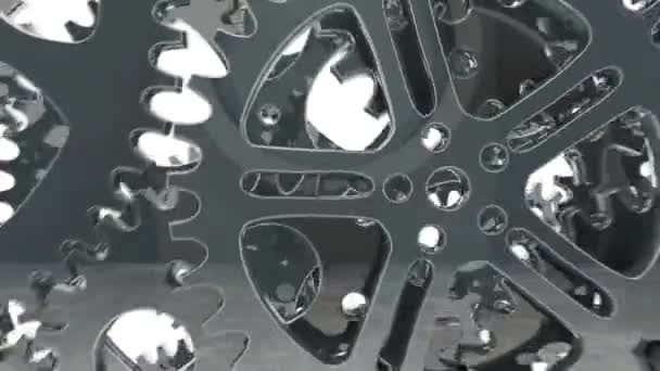 Steel gears animation — Stock Video