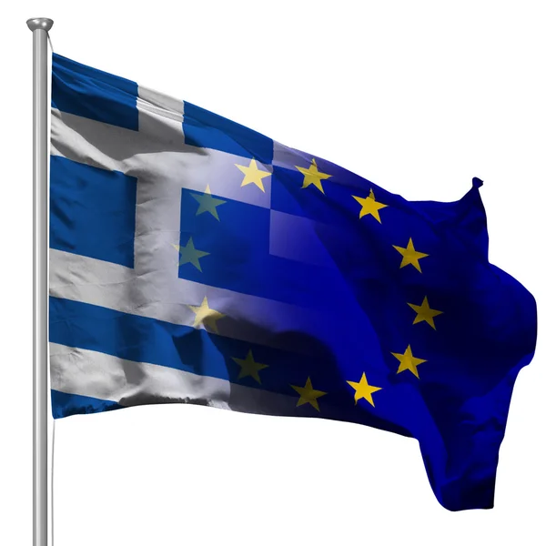 Flaga Grecji ue — Zdjęcie stockowe