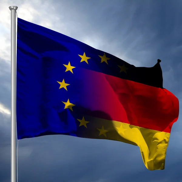 Ue & Deutschland Flagge lizenzfreie Stockfotos