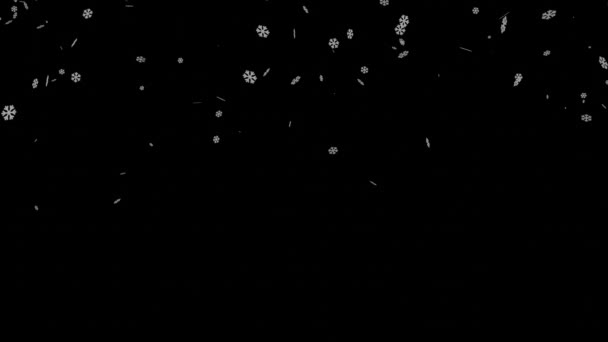 透明な背景に雪片が落ちる — ストック動画