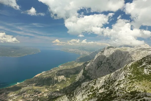 Vista dalle montagne al mare Adriatico — Foto Stock