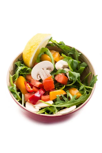 Mixed salad with arugula, mushrom and capsicum — Stock Photo, Image