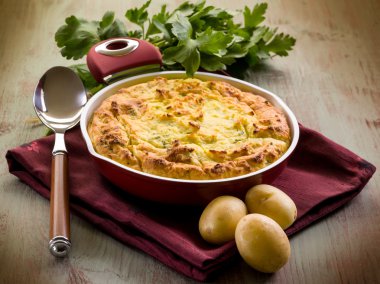 Homemade potato cake, vegetarian food