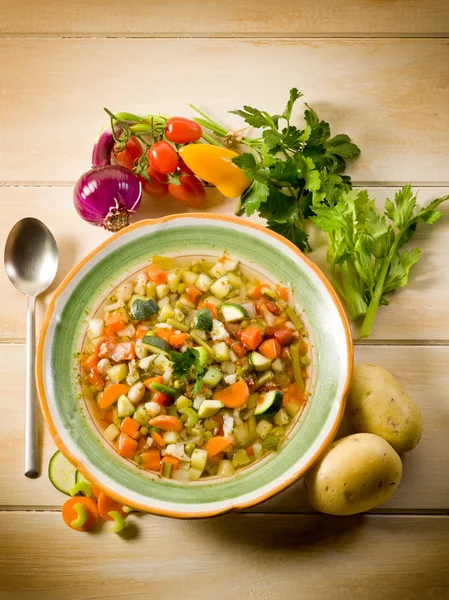 Soup vegetable with ingredients — Stock Photo, Image