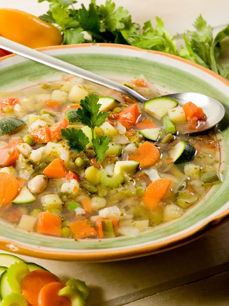 Soppa grönsak med ingredienser — Stockfoto