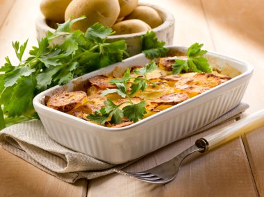 Homemade potato cake, vegetarian food