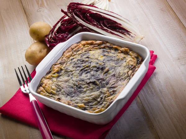 Cake with potato and chicory — Stock Photo, Image