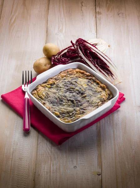 Cake with potato and chicory — Stock Photo, Image