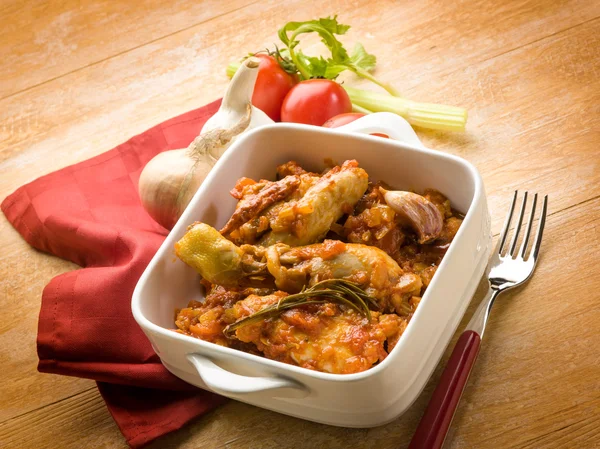 Chicken Cacciatora italian traditional recipe — Stock Photo, Image