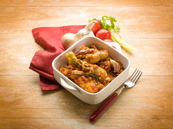 Kurczak cacciatora włoski tradycyjnej receptury — Zdjęcie stockowe