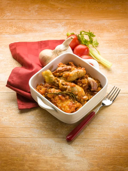 Kurczak cacciatora włoski tradycyjnej receptury — Zdjęcie stockowe