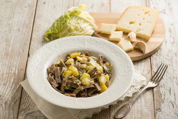 Pizzoccheri Pasta Traditional Italian Recipe — Stock Photo, Image