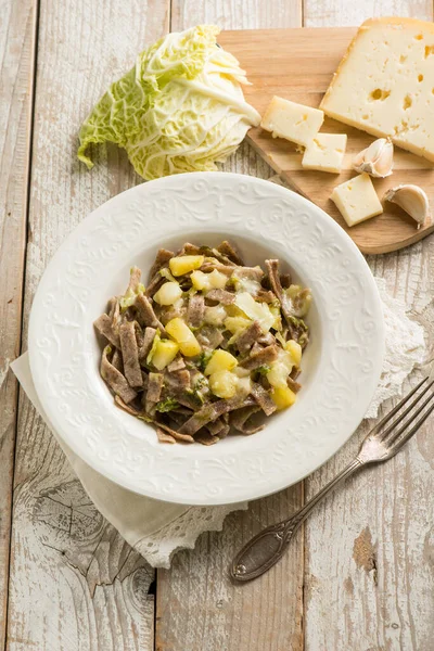 Pizzoccheri Pasta Traditional Italian Recipe — Stock Photo, Image