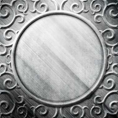 gümüş metal plaka ile klasik süsleme
