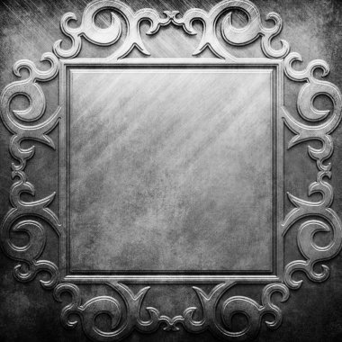 gümüş metal plaka ile klasik süsleme