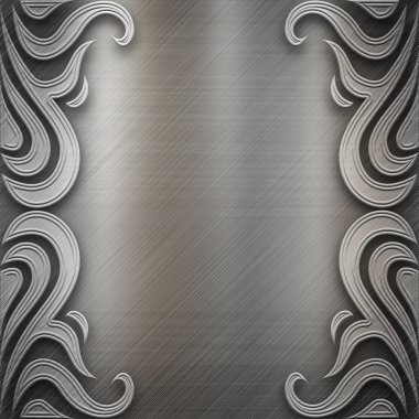 gümüş metal plaka ile klasik süsleme