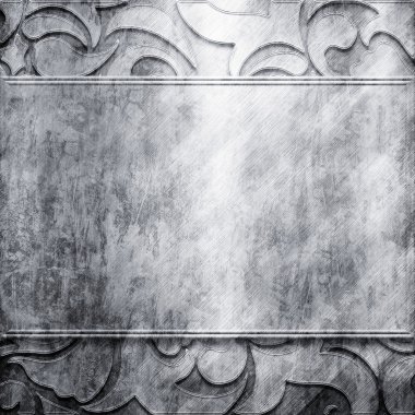 gümüş metal plaka ile klasik süsleme